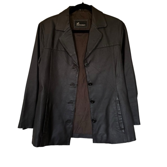 Stunning Brown Leather Blazer Jacket - Picture 3 of 10